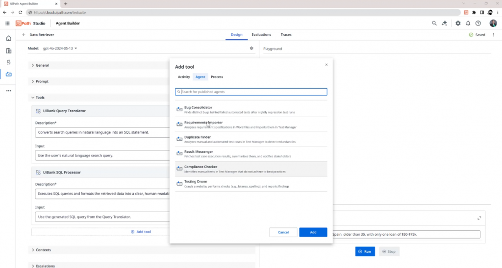 uipath agentic testing